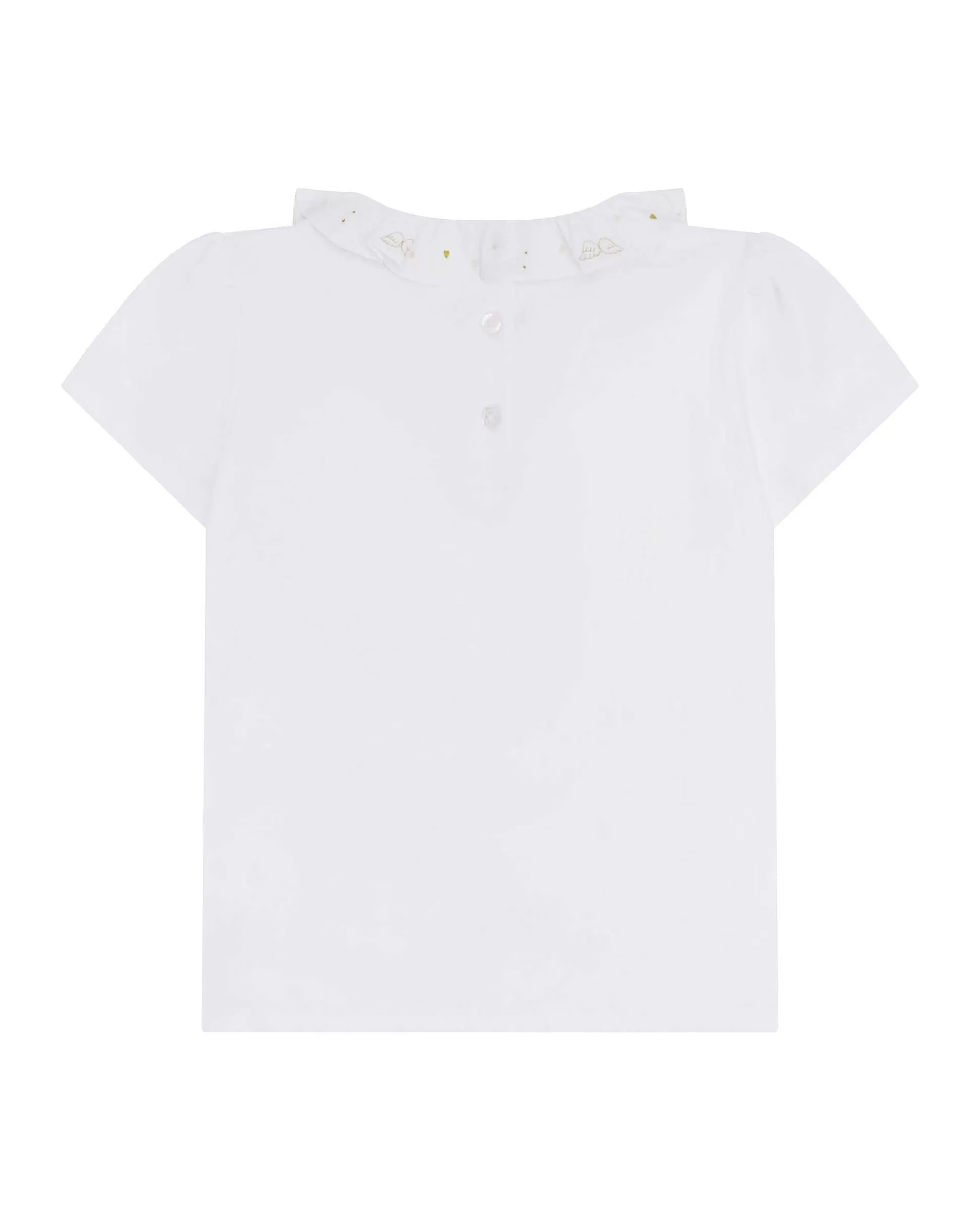 Discount Angel Wing & Heart Ruffle Collar T-Shirt - Child White & Gold Child Loungewear