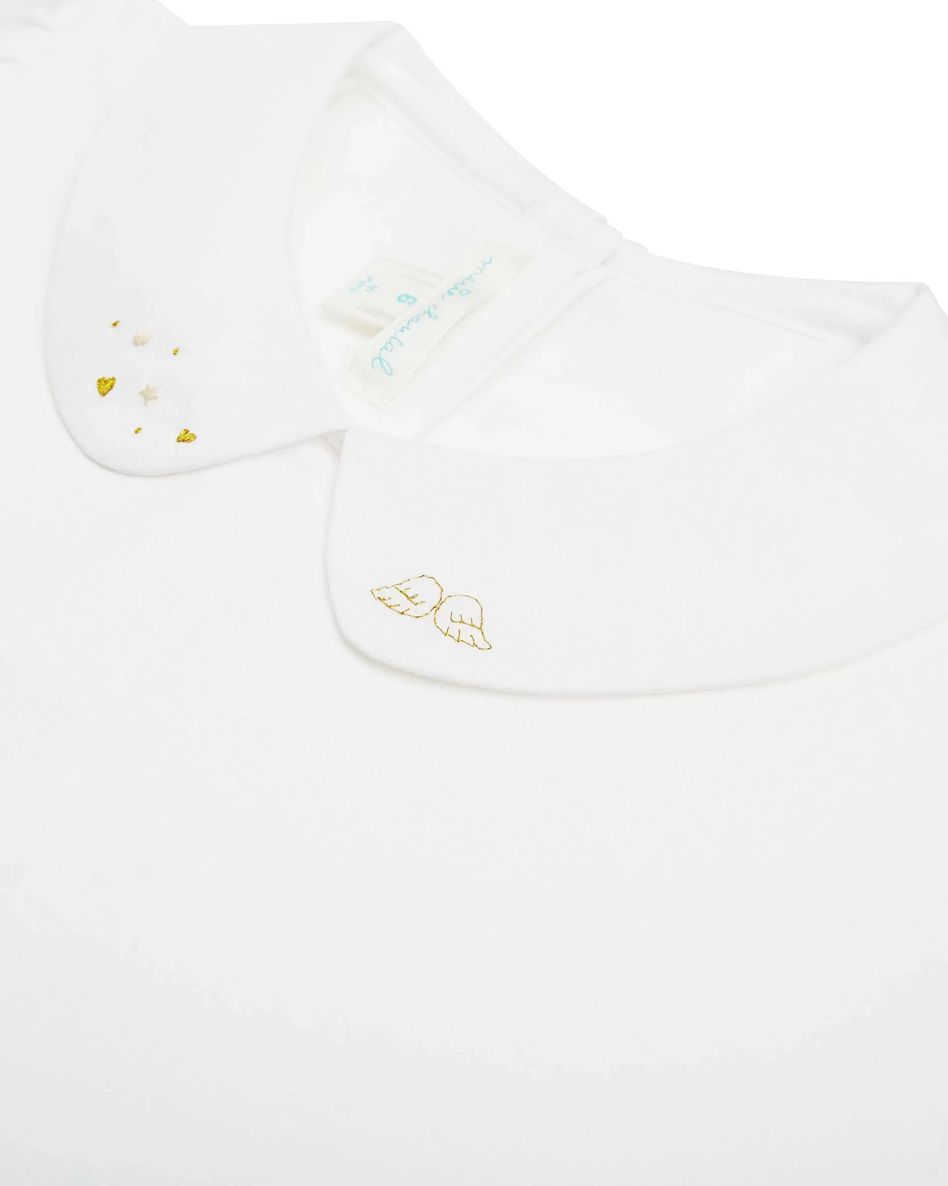 Store Angel Wing Peter Pan Collar T-Shirt - Child White & Gold Child Loungewear