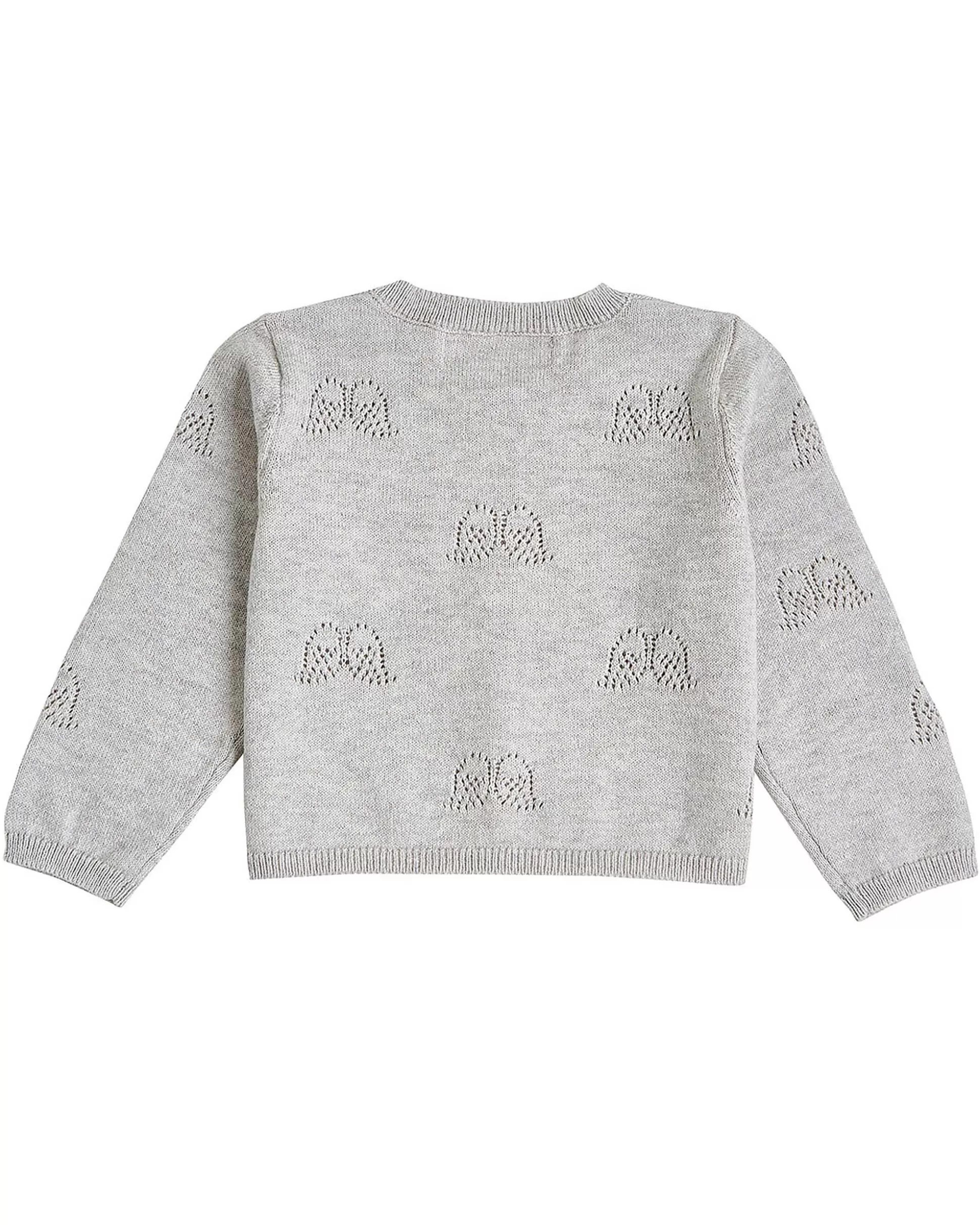 Shop Angel Wing Pointelle Cardigan - Grey Baby The Iconic Angel Wing