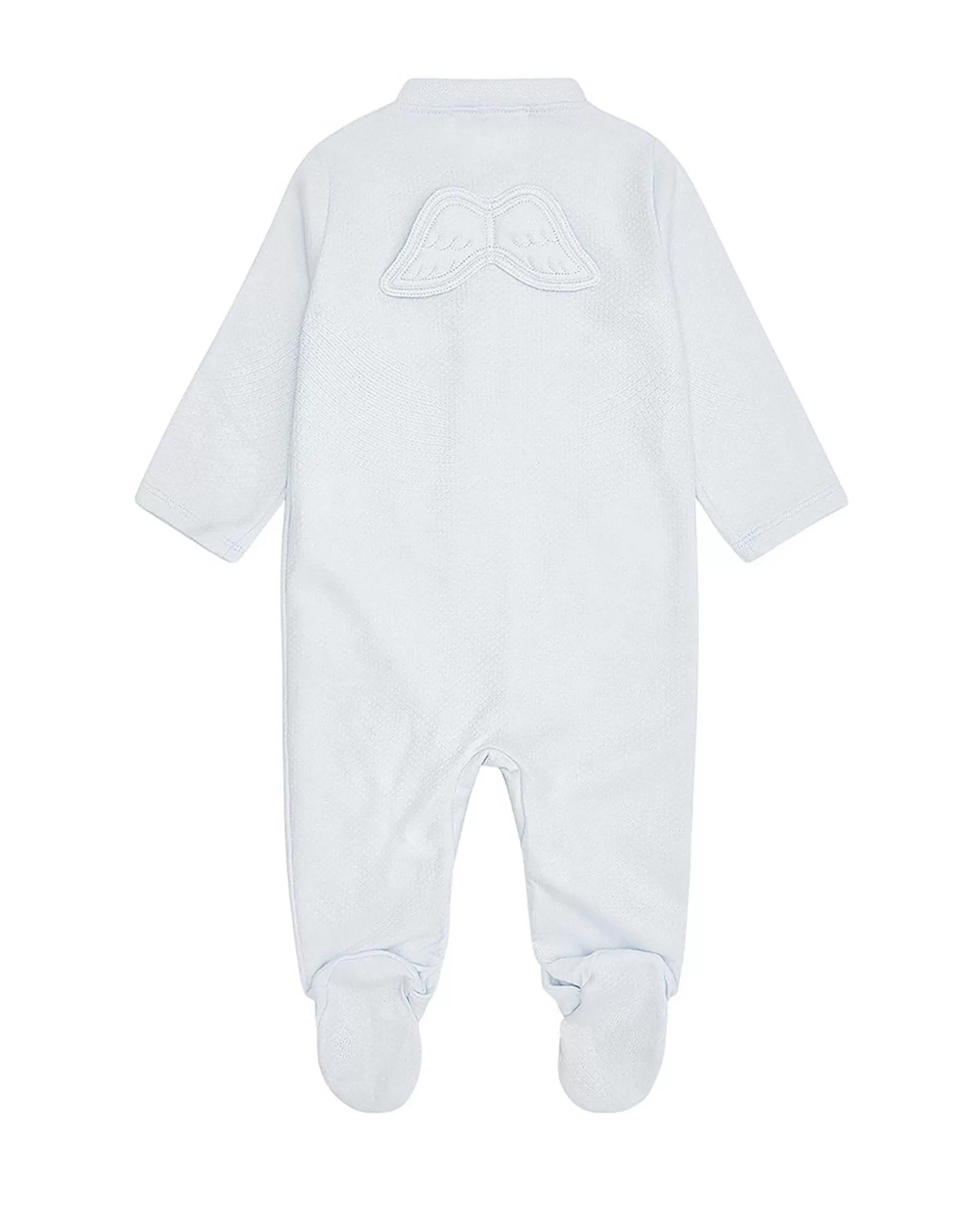 Fashion Angel Wing Pointelle Sleepsuit - Blue Baby The Iconic Angel Wing