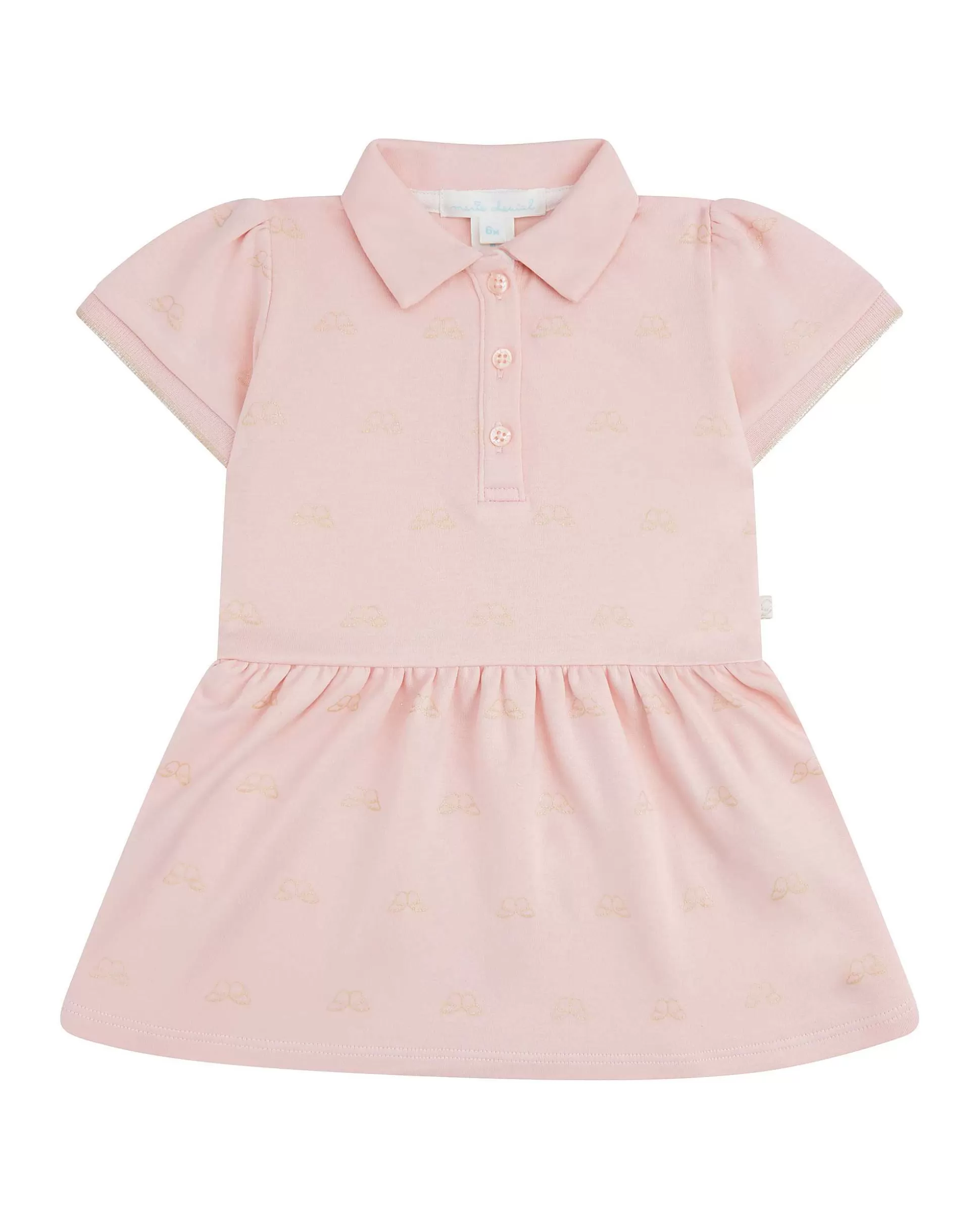 Store Angel Wing Print Polo Dress - Baby Pink & Gold Baby The Iconic Angel Wing