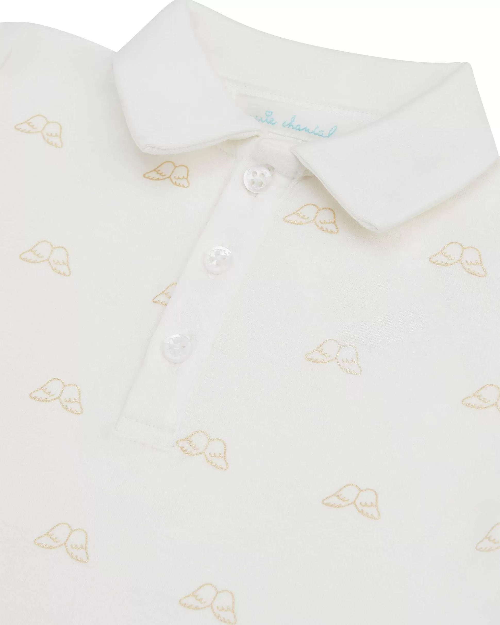 Fashion Angel Wing Print Polo Dress - Baby White & Gold Baby The Iconic Angel Wing