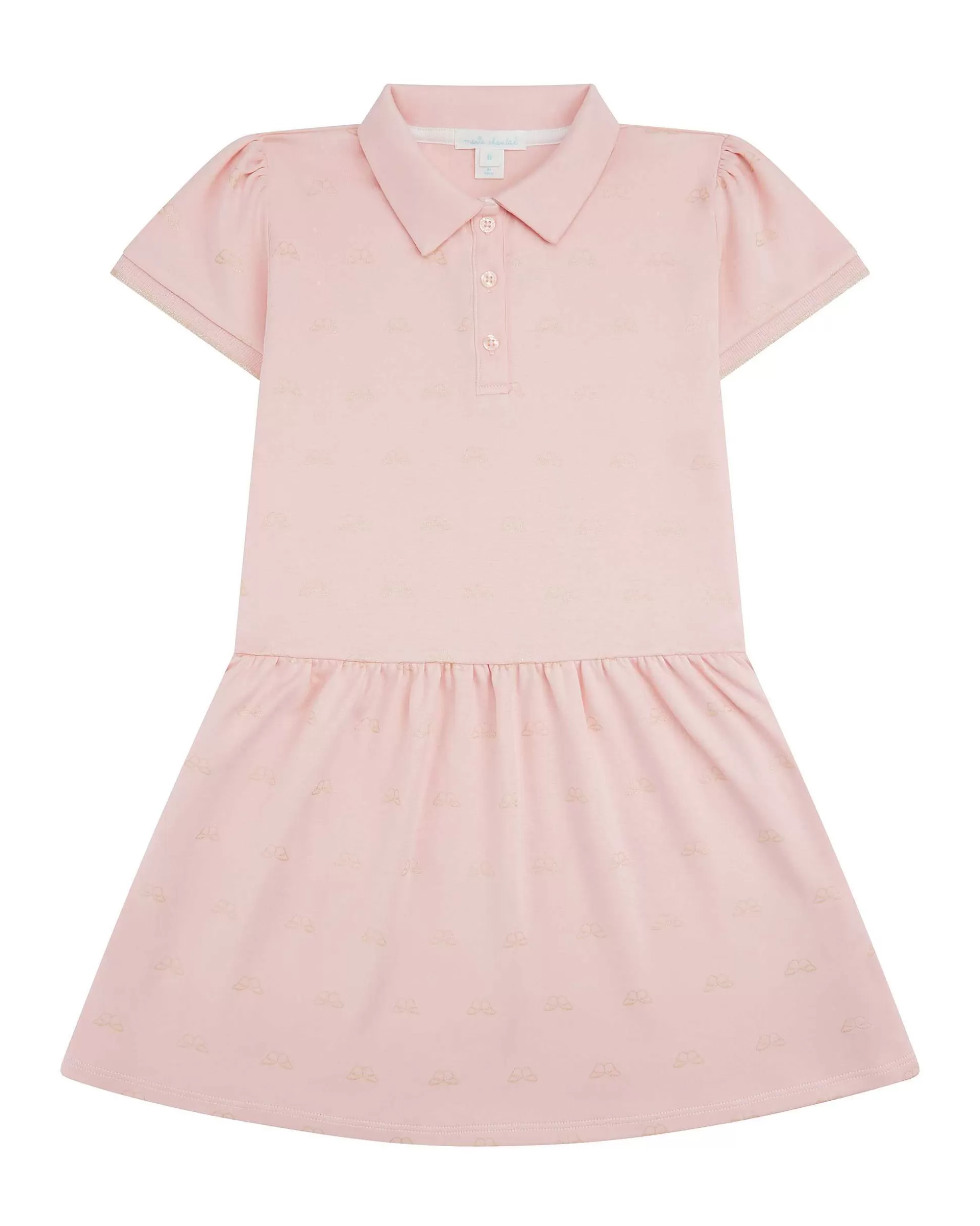 New Angel Wing Print Polo Dress - Child Pink & Gold Child The Iconic Angel Wing