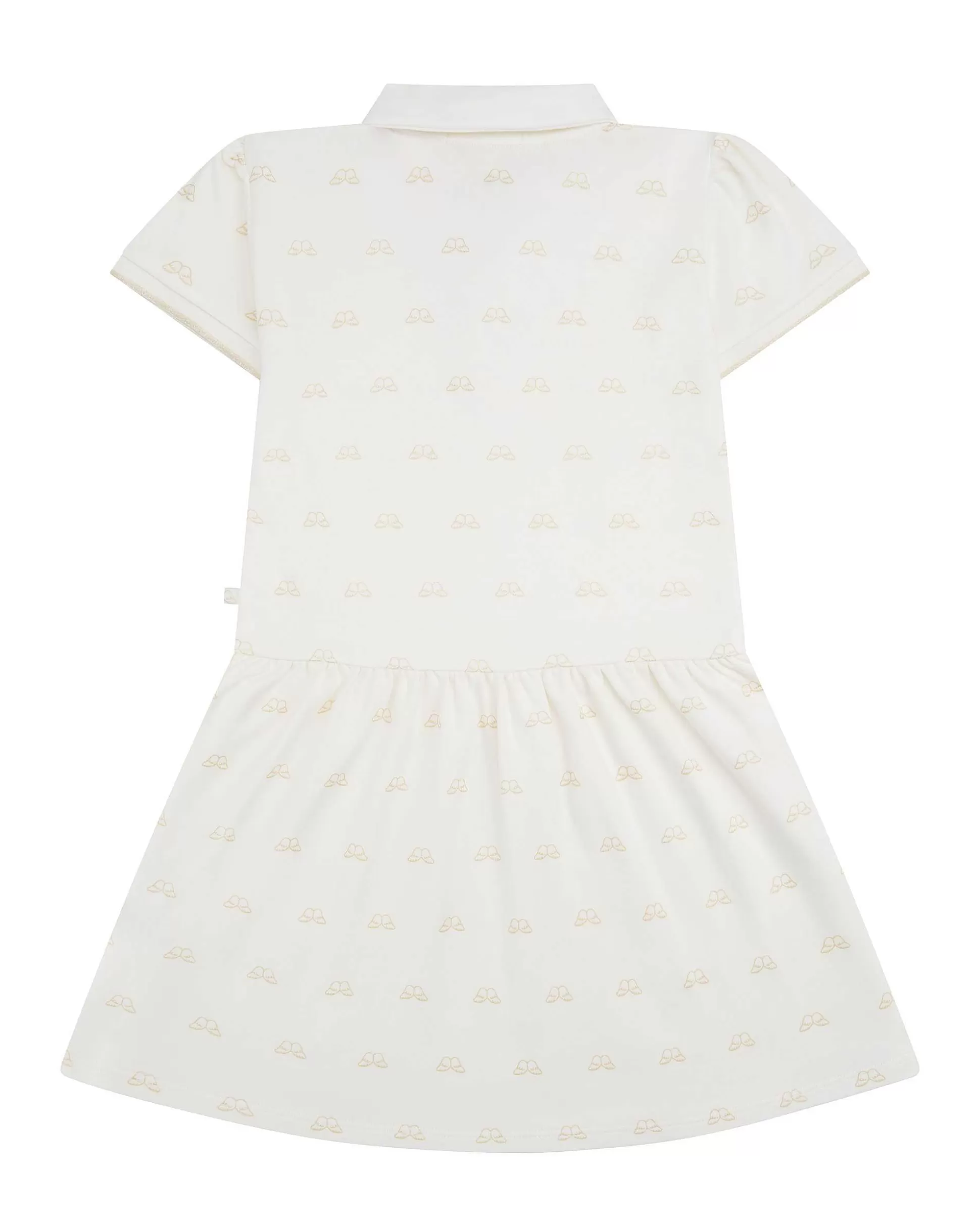 New Angel Wing Print Polo Dress - Child White & Gold Child The Iconic Angel Wing