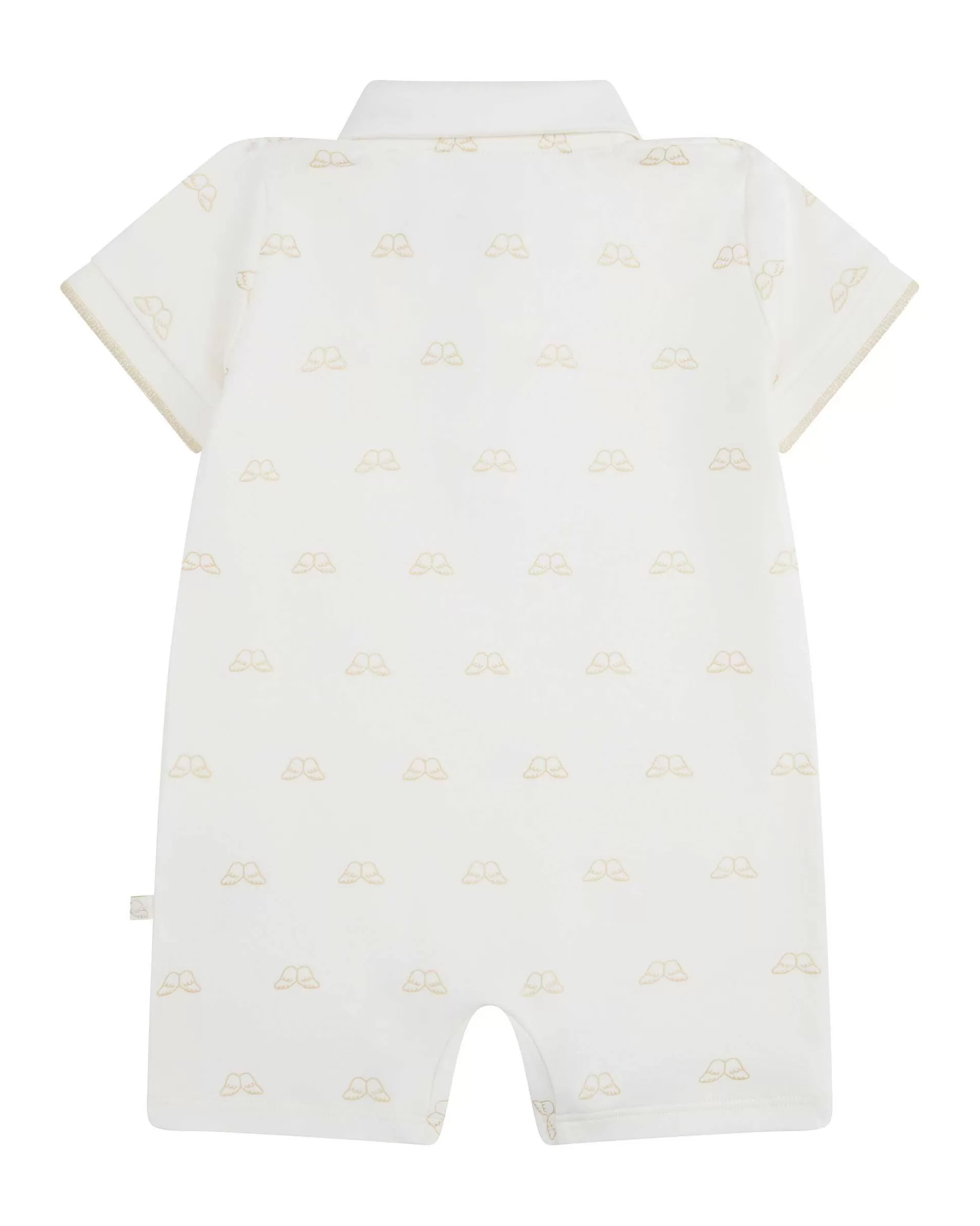 Flash Sale Angel Wing Print Polo Romper - Baby White & Gold Baby The Iconic Angel Wing