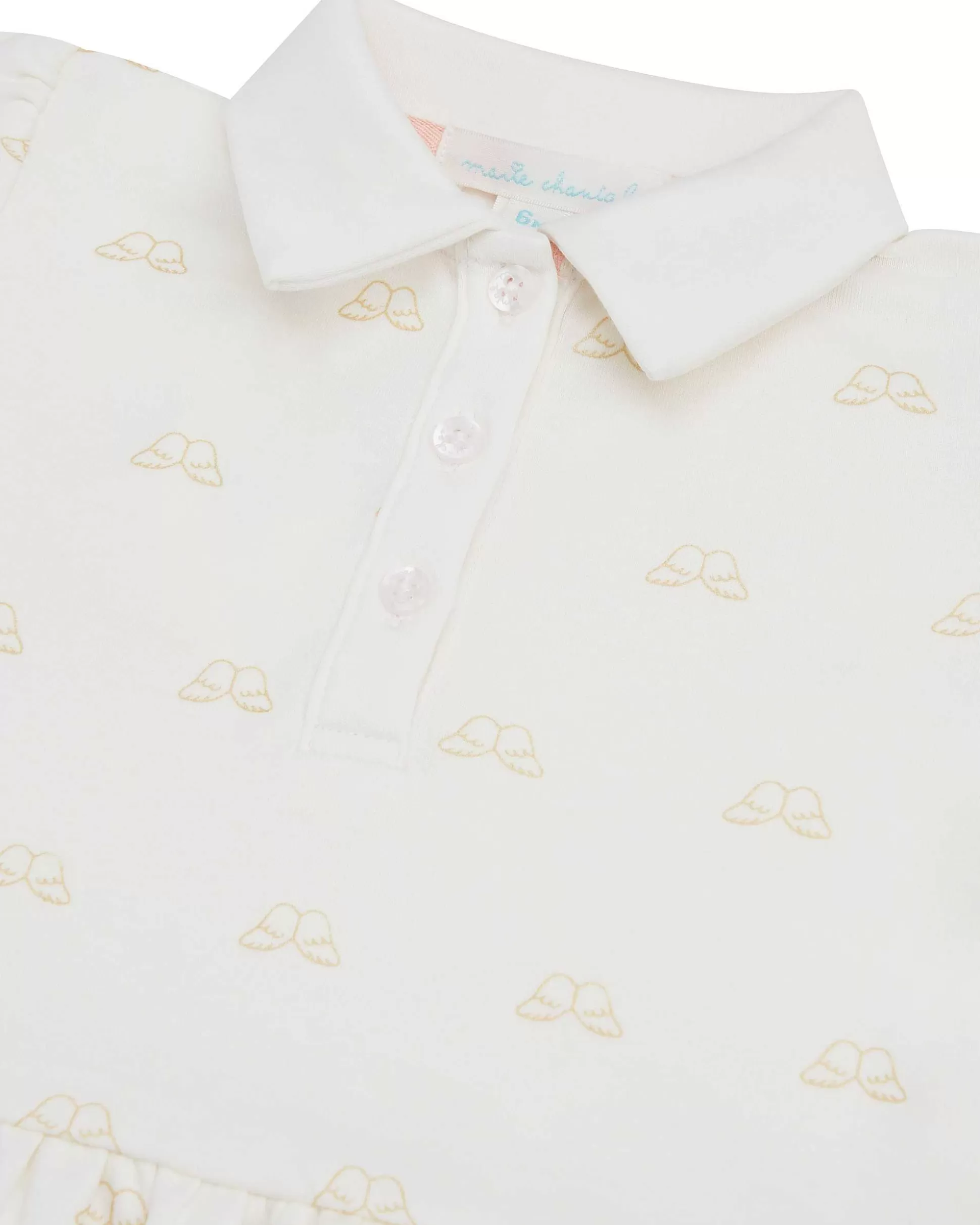 Clearance Angel Wing Print Polo Shirt - Baby White & Gold Baby The Iconic Angel Wing