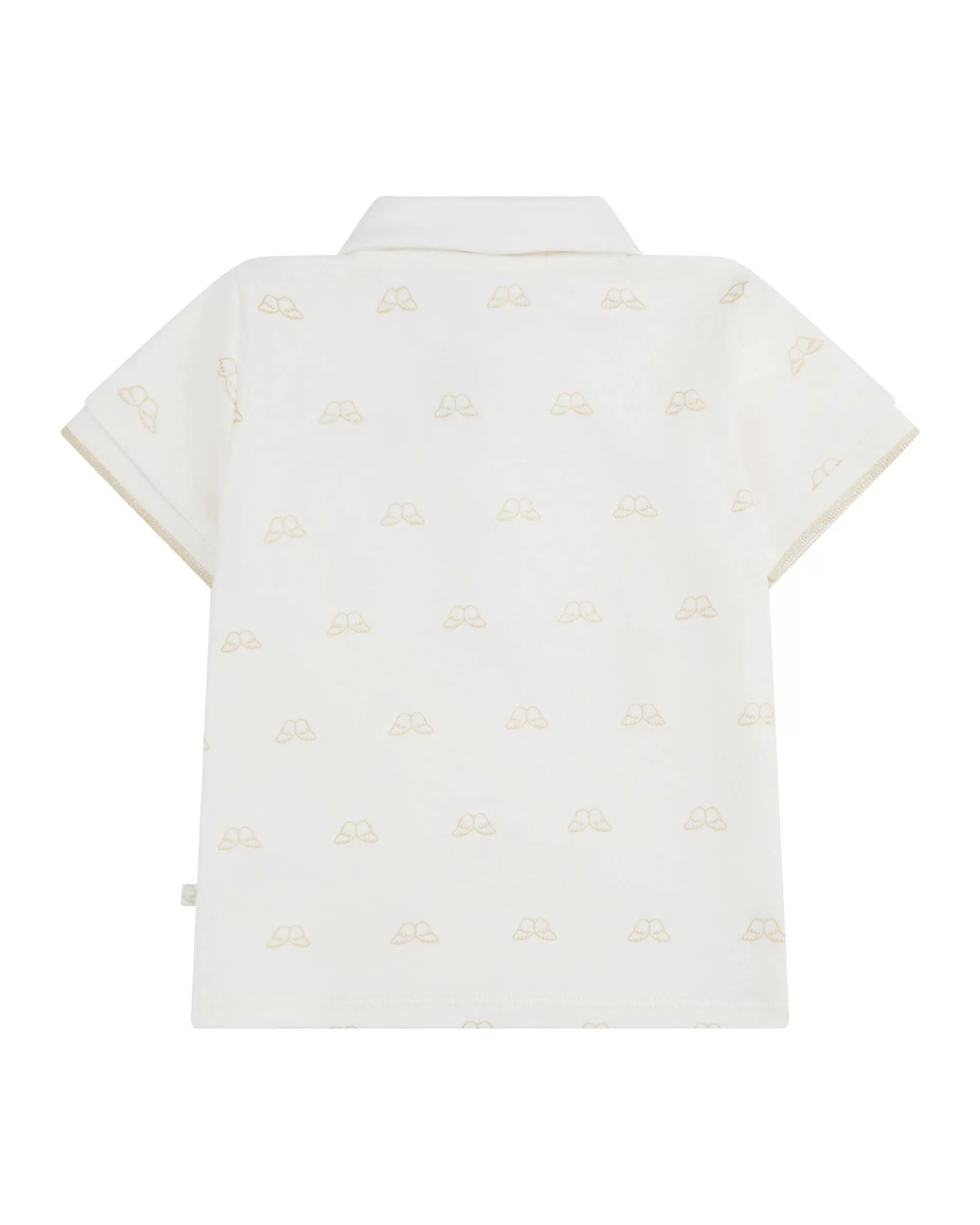 Clearance Angel Wing Print Polo Shirt - Baby White & Gold Baby The Iconic Angel Wing