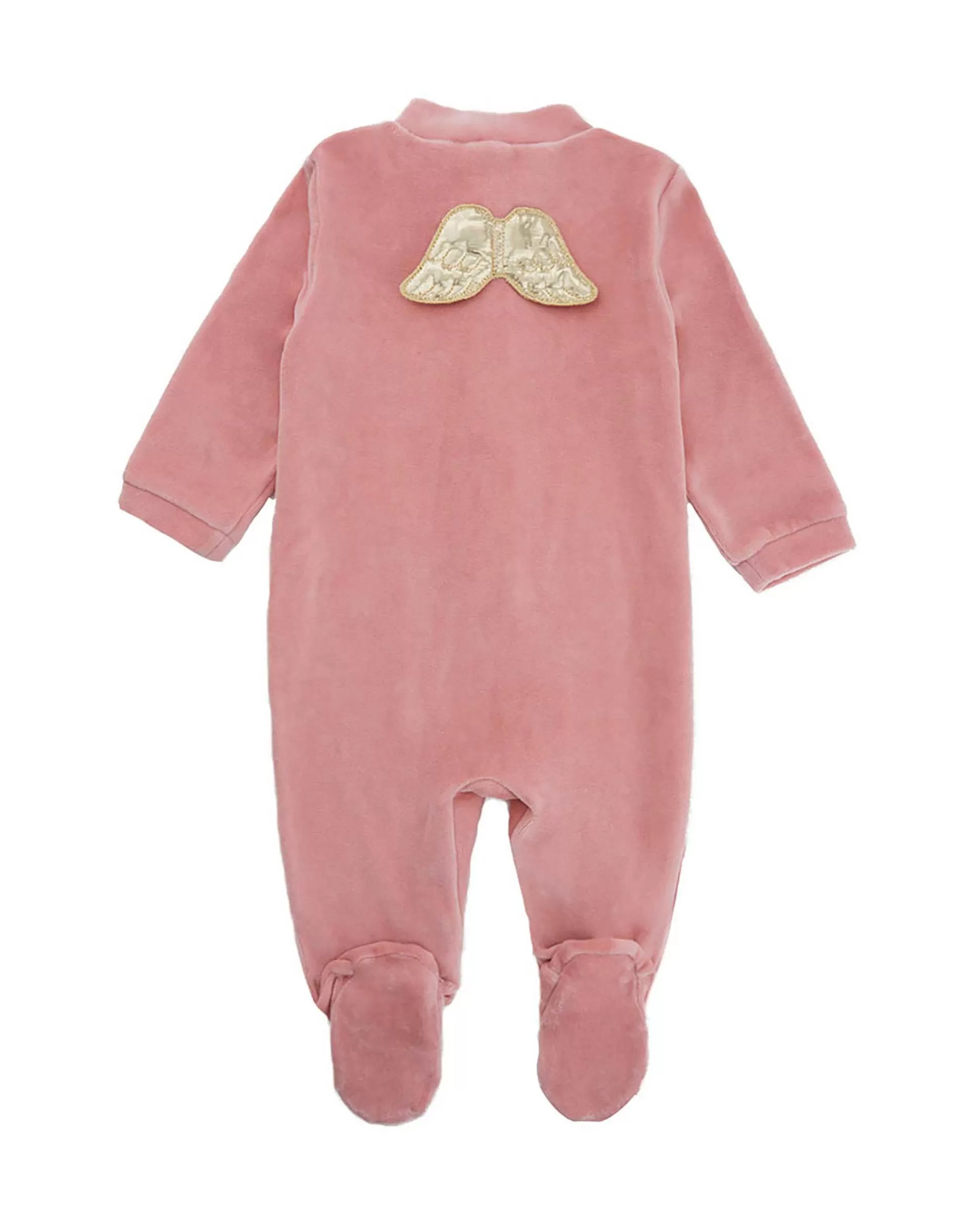 Discount Angel Wing Velour Sleepsuit - Dusty Pink & Gold Baby The Iconic Angel Wing