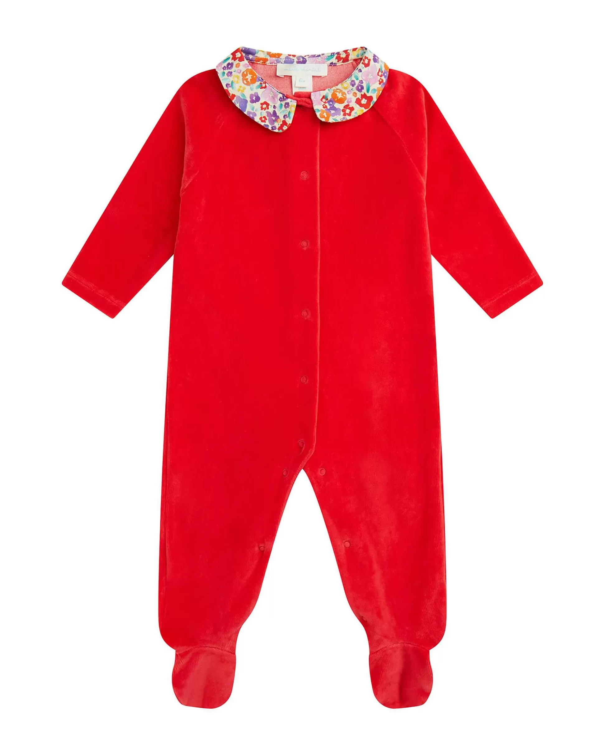 Best Angel Wing Velour Sleepsuit - Floral Berry Baby The Iconic Angel Wing