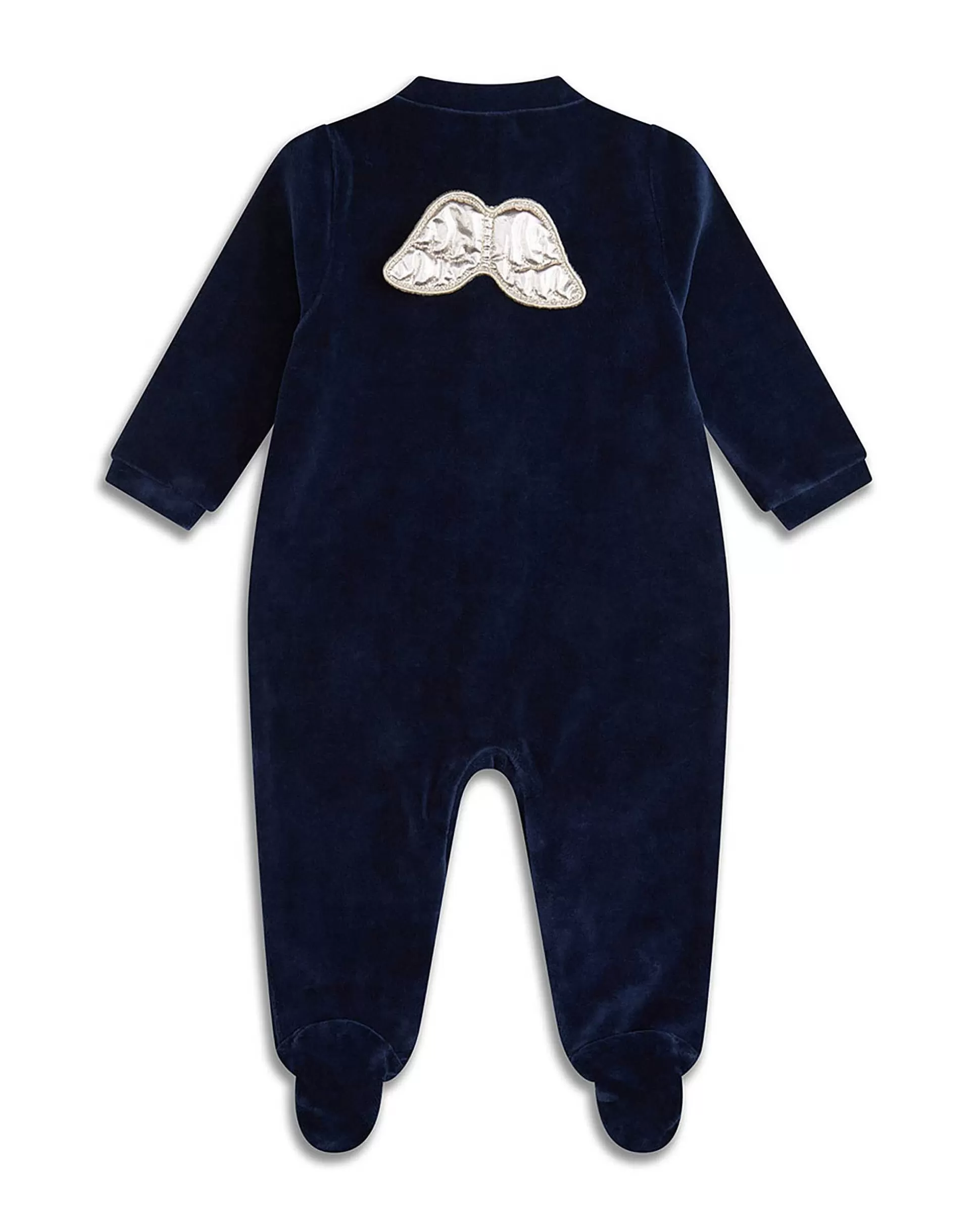 Best Sale Angel Wing Velour Sleepsuit - Navy & Silver Baby The Iconic Angel Wing