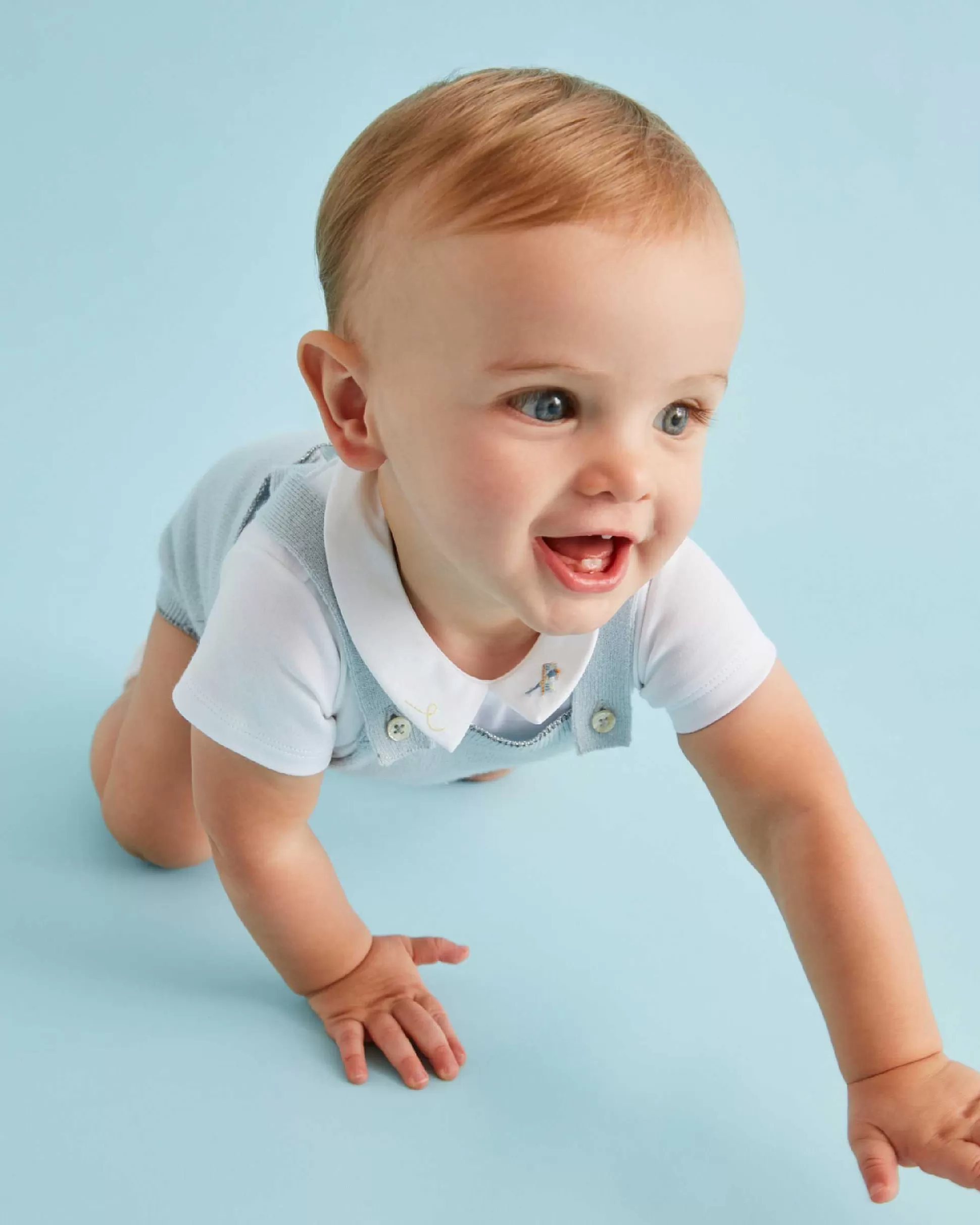 Sale Cashmere Sparkle Romper - Pale Blue Baby Baby Girl