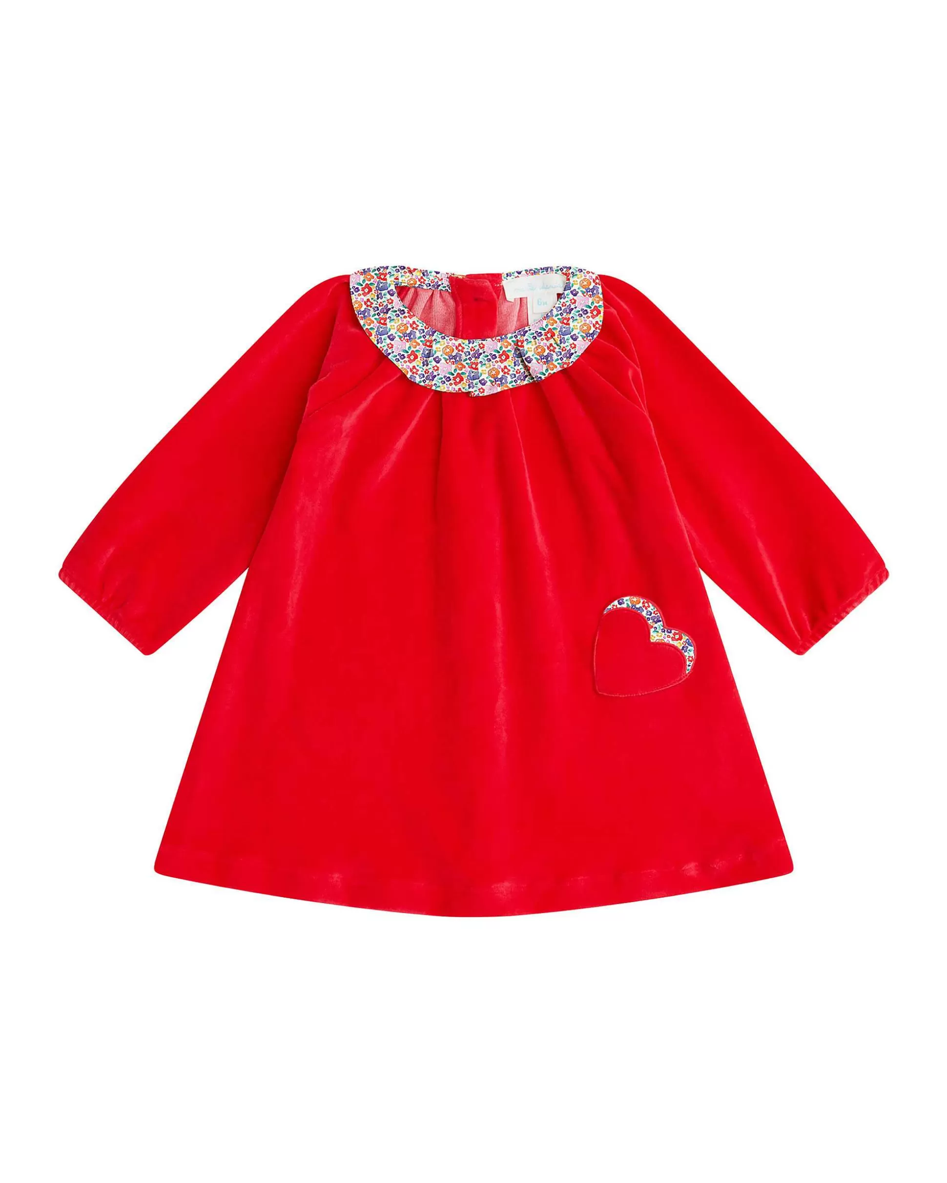 Best Sale Floral Berry Ruffle Collar Velour Dress - Baby Baby Baby Girl