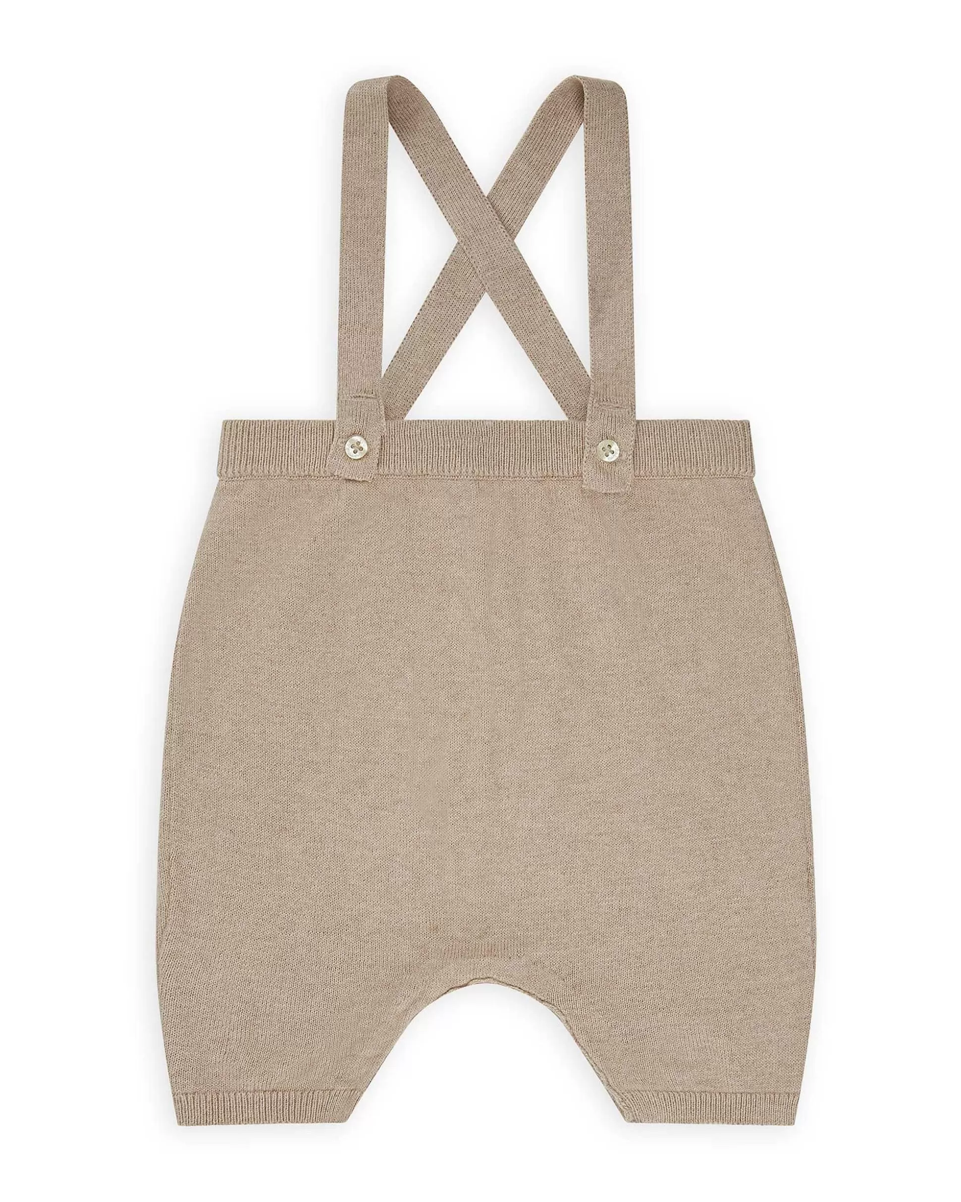 Outlet Knitted Bubble Suspender Short - Biscuit Baby Baby Boy