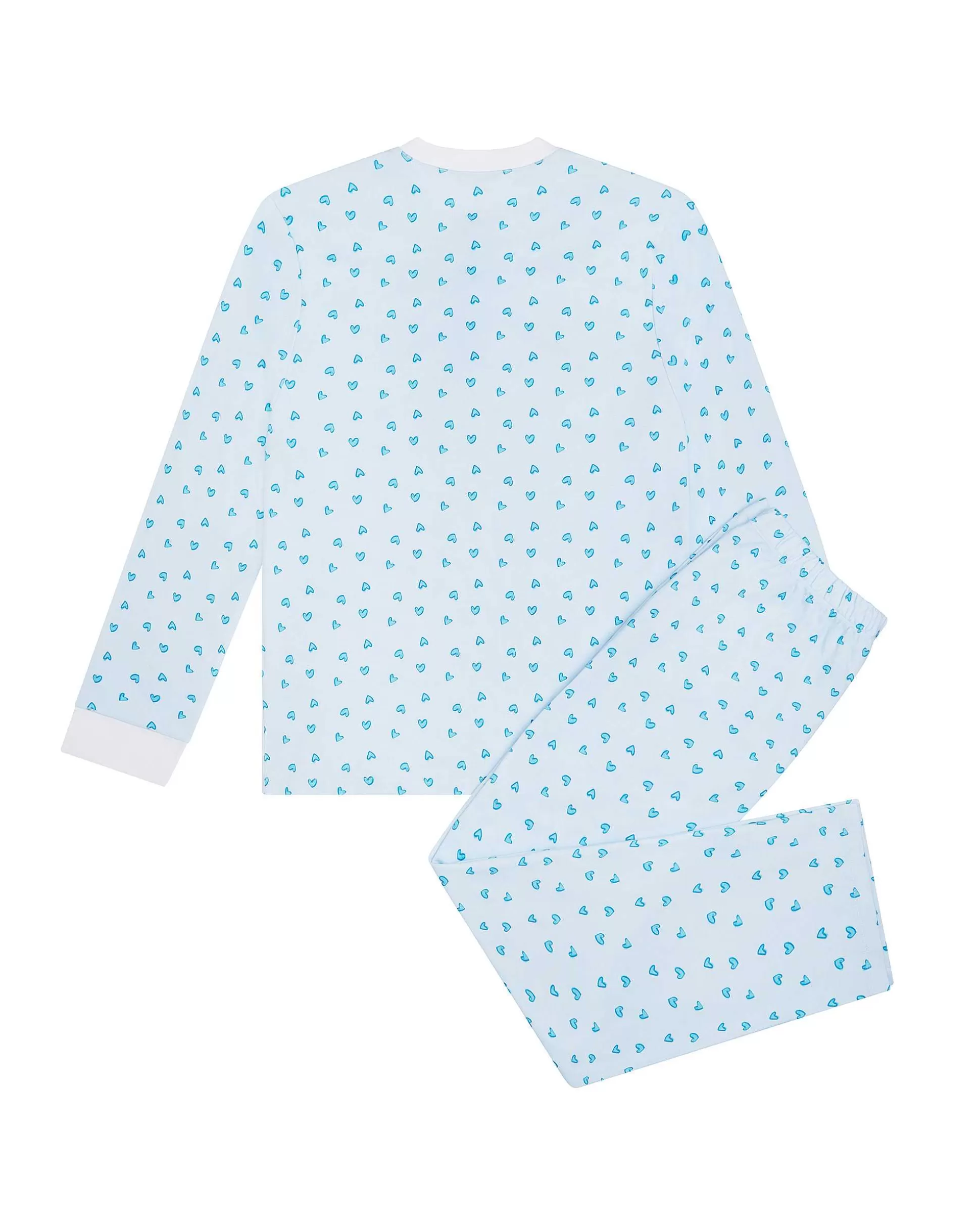 Discount Love Heart Pyjamas - Adult Blue Adult Sleepwear