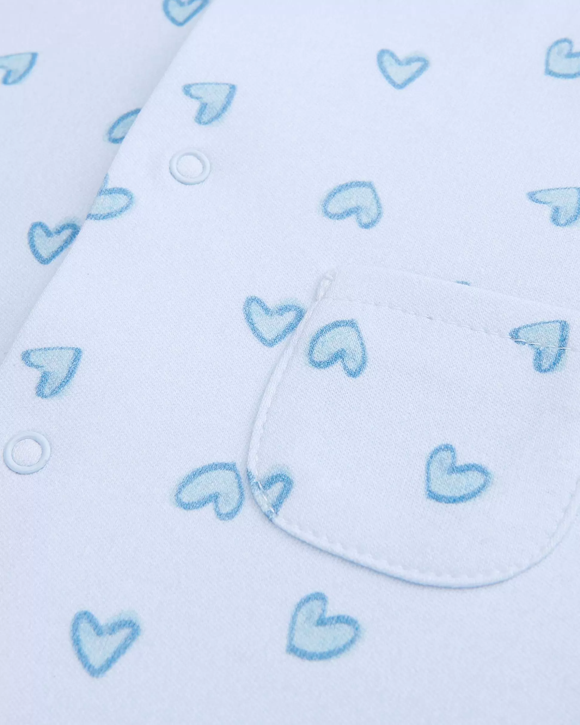 Shop Love Heart Sleepsuit - Blue Baby Baby Girl