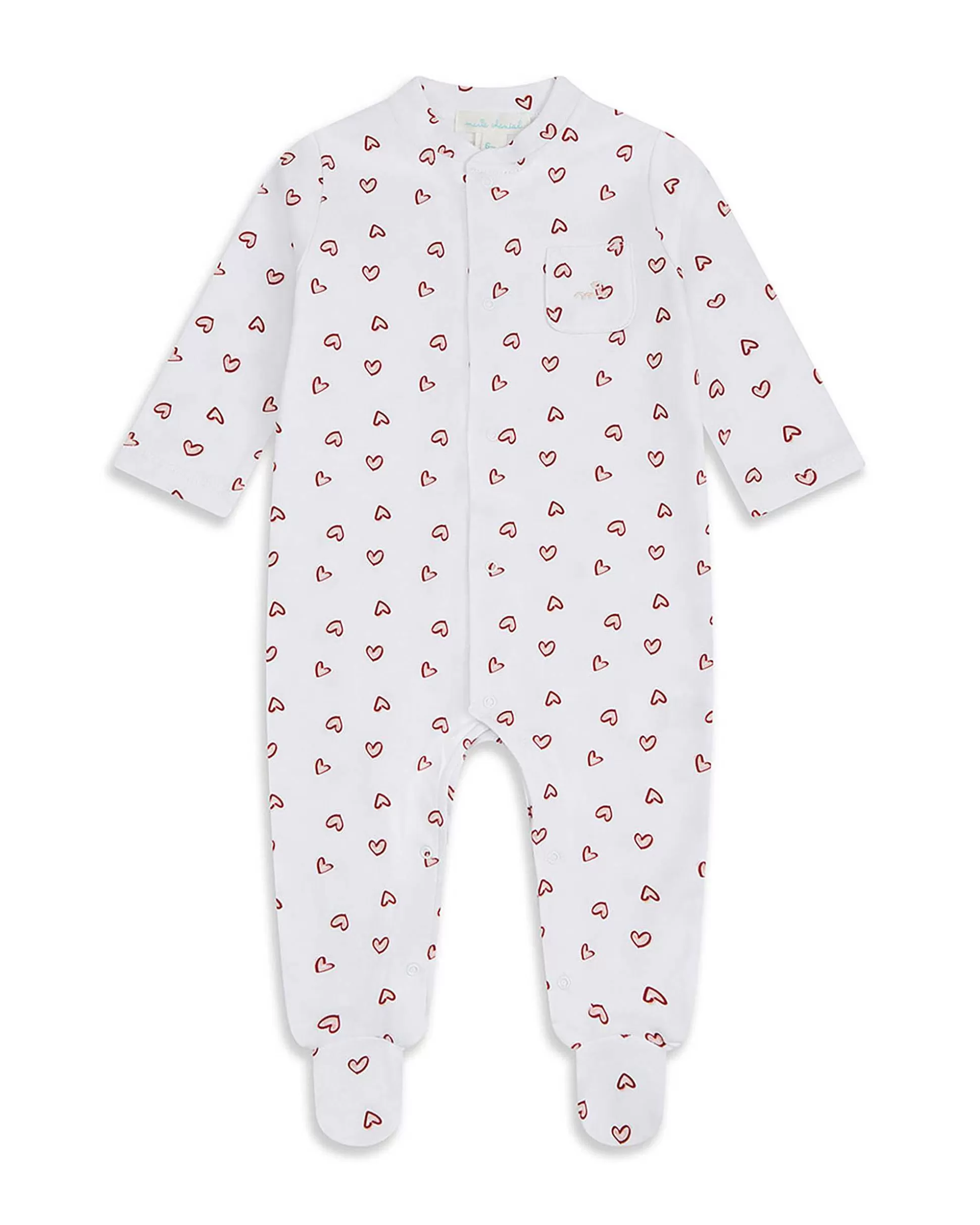 Outlet Love Heart Sleepsuit - White Baby Baby Girl