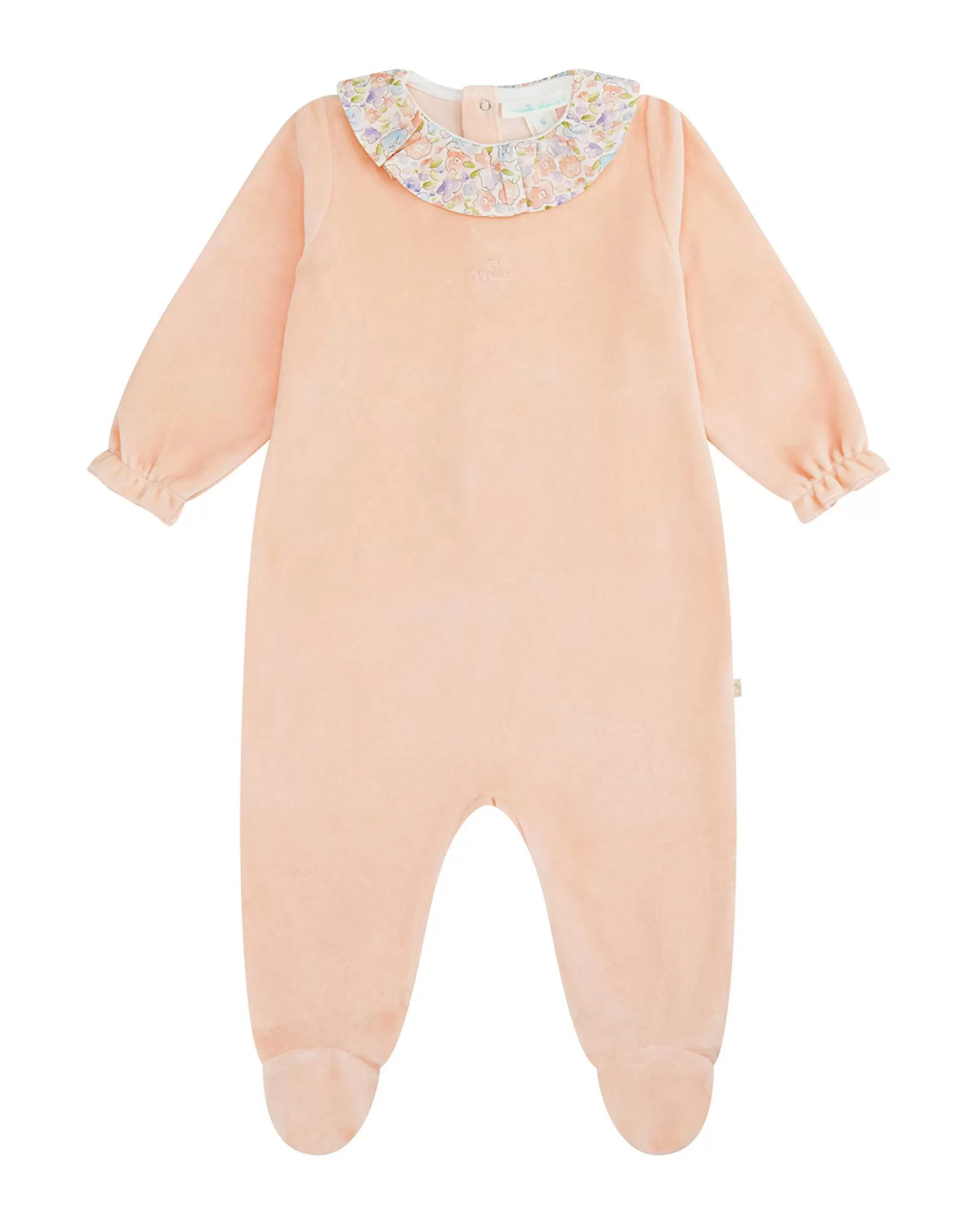 Discount Olympia Ruffle Collar Velour Sleepsuit Baby Baby Girl