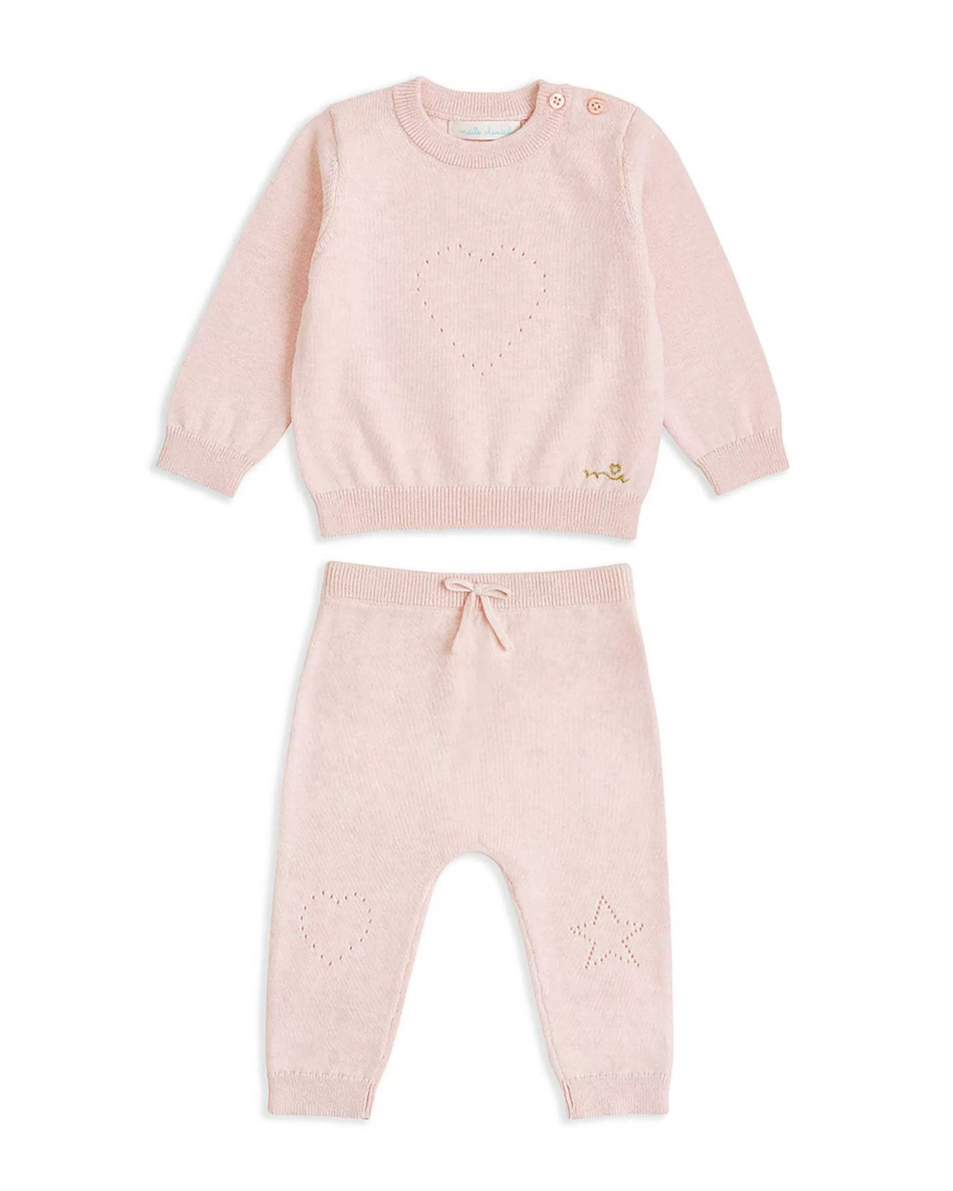 Online Pointelle Crawler Set - Heart Pink Baby Baby Girl