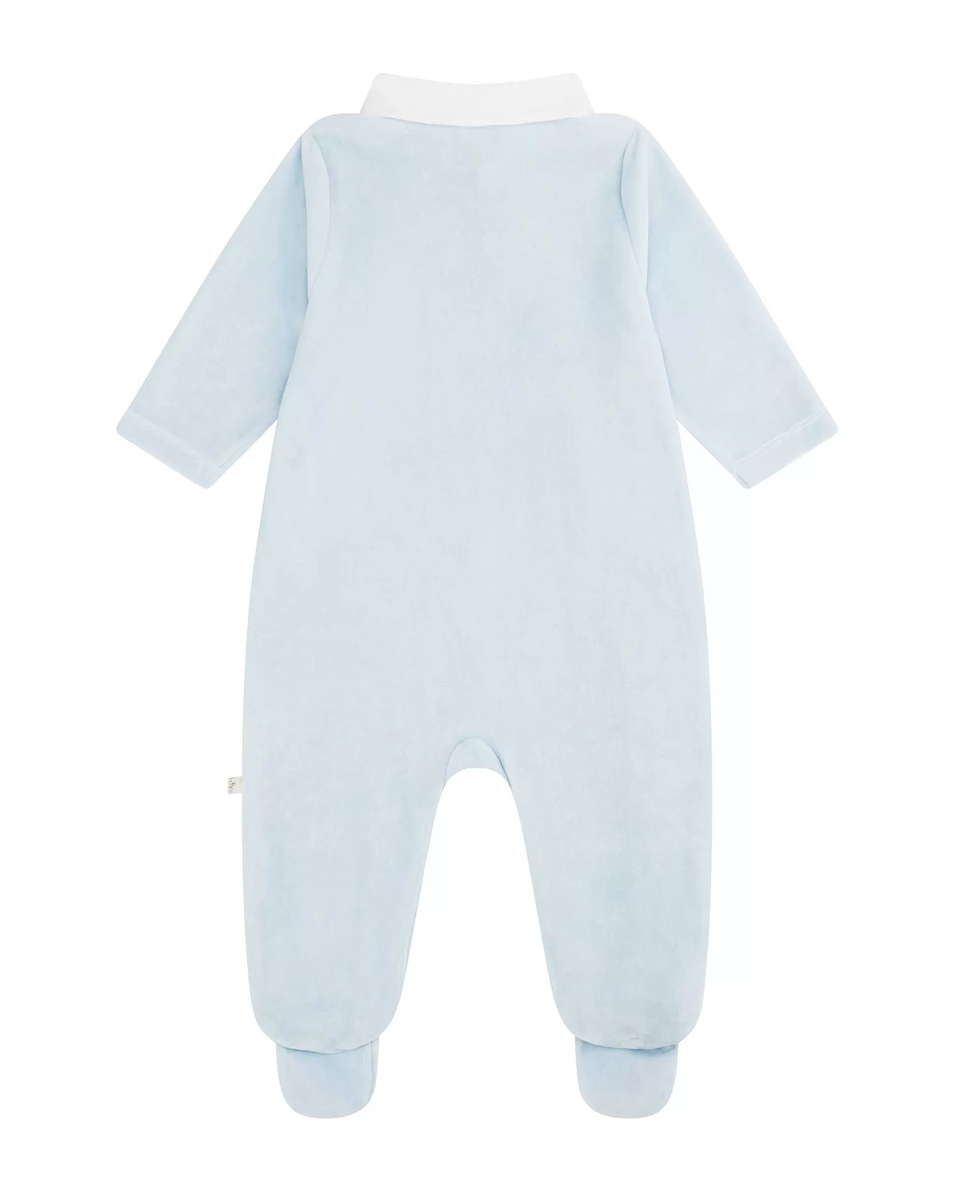 Cheap Tino Crown Peter Pan Collar Velour Sleepsuit - Blue Baby Baby Boy